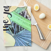 Witte en violette orchideeën theedoek (Quarter Fold)