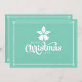 Witte en vleugje kerstbalen en tekstontwerp feestdagenkaart (Voorkant / Achterkant)