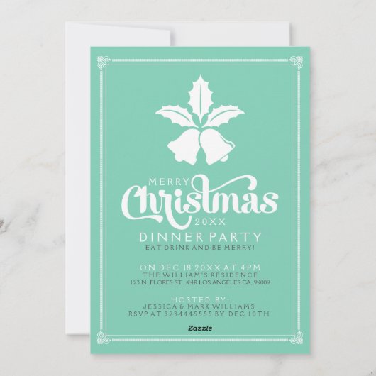 Witte en vleugje kerstbalen en tekstontwerp feestdagenkaart (Achterkant)