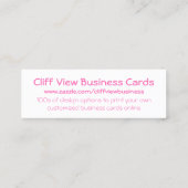 Witte en warme roze pooldots mini visitekaartje (Achterkant)