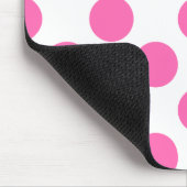 Witte en warme roze pooldots muismat (Hoek)