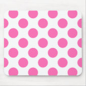 Witte en warme roze pooldots muismat (Voorkant)