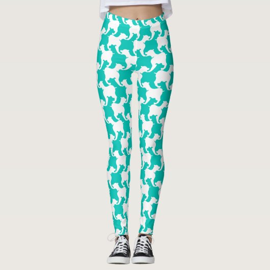 Witte en waterige leggings (Voorkant)