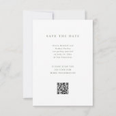 Witte en Wijze Elegante Tekst en Foto QR Code Save The Date (Achterkant)