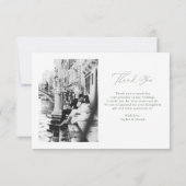 Witte en wijze Italiaanse elegantie Twee foto brui Bedankkaart (Achterkant)