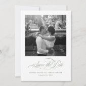 Witte en wijze Italiaanse elegantie Twee foto QR-c Save The Date (Voorkant)