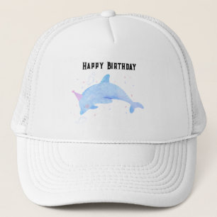 Witte en witte dolfijn Afbeelding Happy Birthday Trucker Pet
