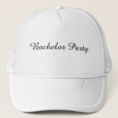 Witte en Witte Kleur Bachelorfeest Tekst Trucker Pet (Voorkant)