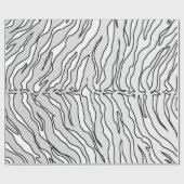 Witte en witte tijgerstrepen Dierenprint Cadeaupapier (Vlak)