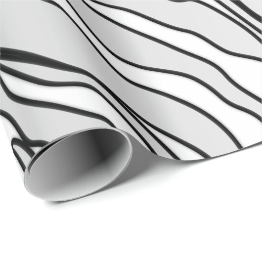 Witte en witte tijgerstrepen Dierenprint Cadeaupapier (Rol Hoek)