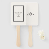 Witte en witte ventilator handwaaier (Voorkant en achterkant)