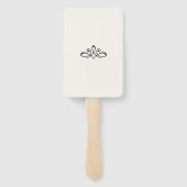 Witte en witte ventilator handwaaier (Achterkant)