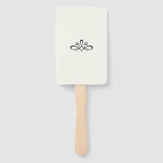 Witte en witte ventilator handwaaier (Achterkant)