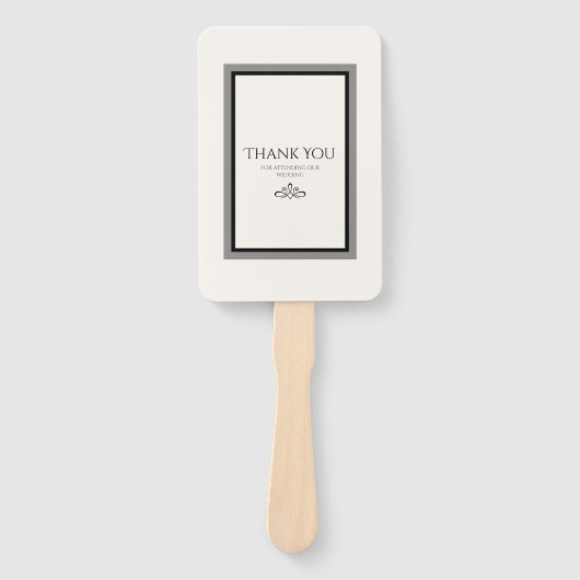 Witte en witte ventilator handwaaier (Voorkant)