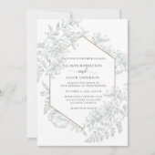 Witte en Zachte Sage Groene Geometrische Floral We Kaart (Voorkant)