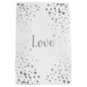 Witte en zilveren Confetti Stippen Medium Cadeauzakje (Achterkant)