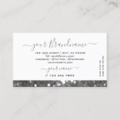 Witte en zilveren glitter Diamonds Stijlvol Visitekaartje (Achterkant)