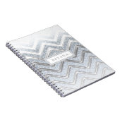 Witte en zilveren glitter Sparkle Modern Notitiebo Notitieboek (Rechterzijde)