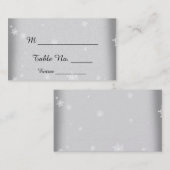 Witte en Zilveren Sneeuwvlok Bruiloft Plaats Kaart Plaatskaartje (Voorkant / Achterkant)