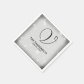 Witte en zilveren sneeuwvlok bruiloft servetten (Hoek)