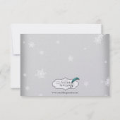 Witte en Zilveren Sneeuwvlok Huwelijksreactie Kaar RSVP Kaartje (Achterkant)