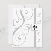 Witte en Zilverige Afstuderen met rollint Kaart (Voorkant)