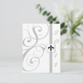 Witte en Zilverige Afstuderen met rollint Kaart (Staand voorkant)