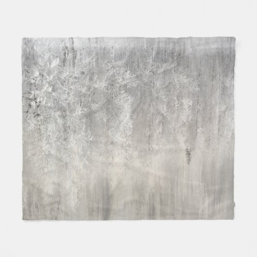 Witte en Zilverige kerst Fleece Deken (Voorkant (Horizontaal))