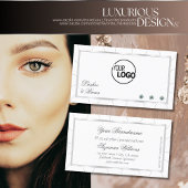 Witte en Zilverige Lijst Noble met diamanten en Lo Visitekaartje