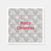 Witte en zilversneeuwvlokpatroon servet (Voorkant)