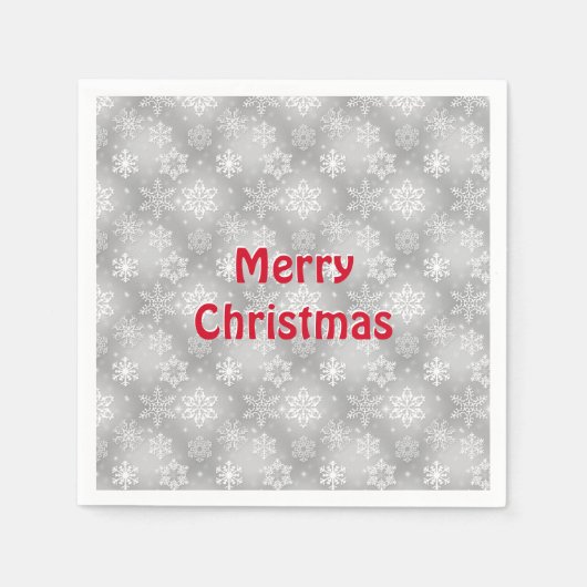 Witte en zilversneeuwvlokpatroon servet (Voorkant)