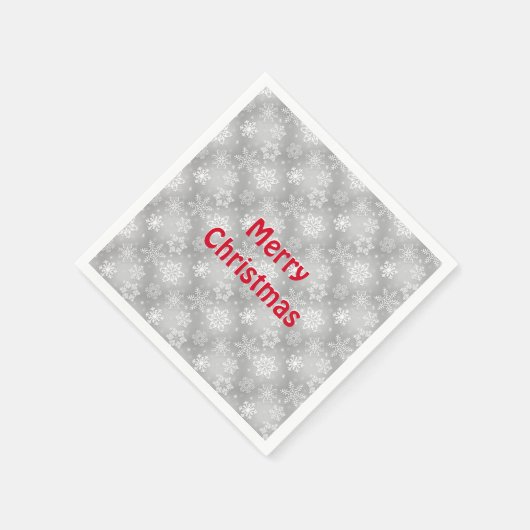 Witte en zilversneeuwvlokpatroon servet (Hoek)