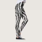 Witte en zwarte Abstracte dieren Leggings (Rechts)
