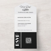 Witte en zwarte affaire-trouwringen- all in one uitnodiging (Binnen)