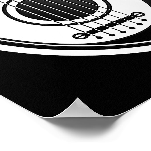 Witte en zwarte akoestische gitaren Yin Yang Poster (Hoek)