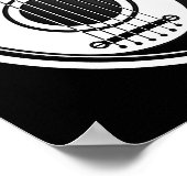 Witte en zwarte akoestische gitaren Yin Yang Poster (Hoek)