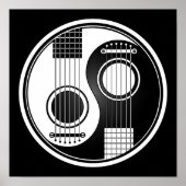 Witte en zwarte akoestische gitaren Yin Yang Poster (Voorkant)