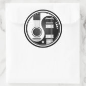 Witte en zwarte akoestische gitaren Yin Yang Ronde Sticker (Tas)