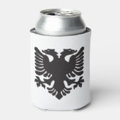 Witte en zwarte Albanese adelaar Koelbox Blikjeskoeler (Blikje Voorkant)