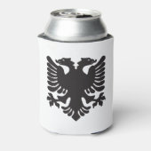 Witte en zwarte Albanese adelaar Koelbox Blikjeskoeler (Blikje Achterkant)