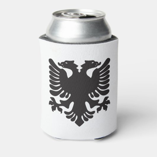 Witte en zwarte Albanese adelaar Koelbox Blikjeskoeler (Blikje Achterkant)