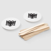 Witte en zwarte Albanese Eagle Paper Fan Handwaaier (Niet-gemonteerd)