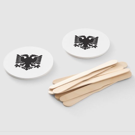 Witte en zwarte Albanese Eagle Paper Fan Handwaaier (Niet-gemonteerd)