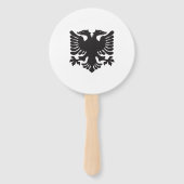 Witte en zwarte Albanese Eagle Paper Fan Handwaaier (Voorkant)
