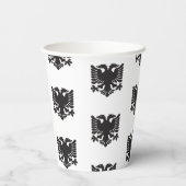 Witte en zwarte Albanese Eagle Papieren bekers (Achterkant)
