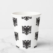 Witte en zwarte Albanese Eagle Papieren bekers (Voorkant)