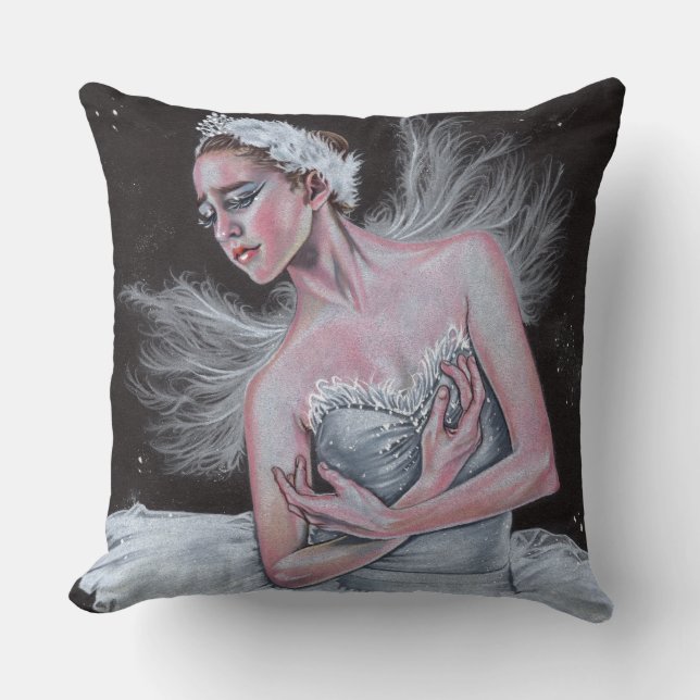 Witte en zwarte ballerina's kussens (Voorkant)