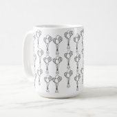 Witte en zwarte ballonnen patronen koffiemok (Voorkant links)