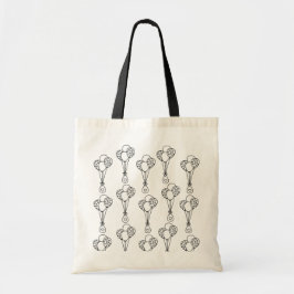 Witte en zwarte ballonnen patronen tote bag
