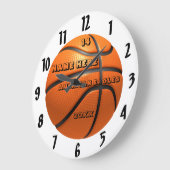 Witte en zwarte Basketball-klok met afspeelnaam Grote Klok (Hoek)
